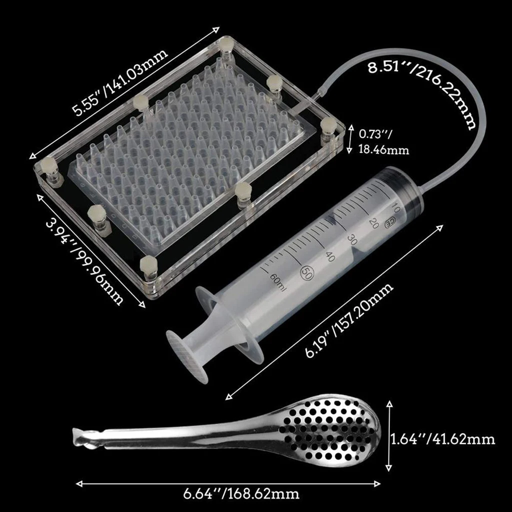 

96-Hole Caviar Maker Molecular Gastronomy Kit Fish Roe Dispenser Tools