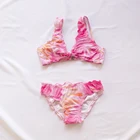 Детский комплект бикини для девочек с градиентом, сезон 2022, детский купальник с краской для галстука для девочек, купальный костюм, летний женский купальник A244