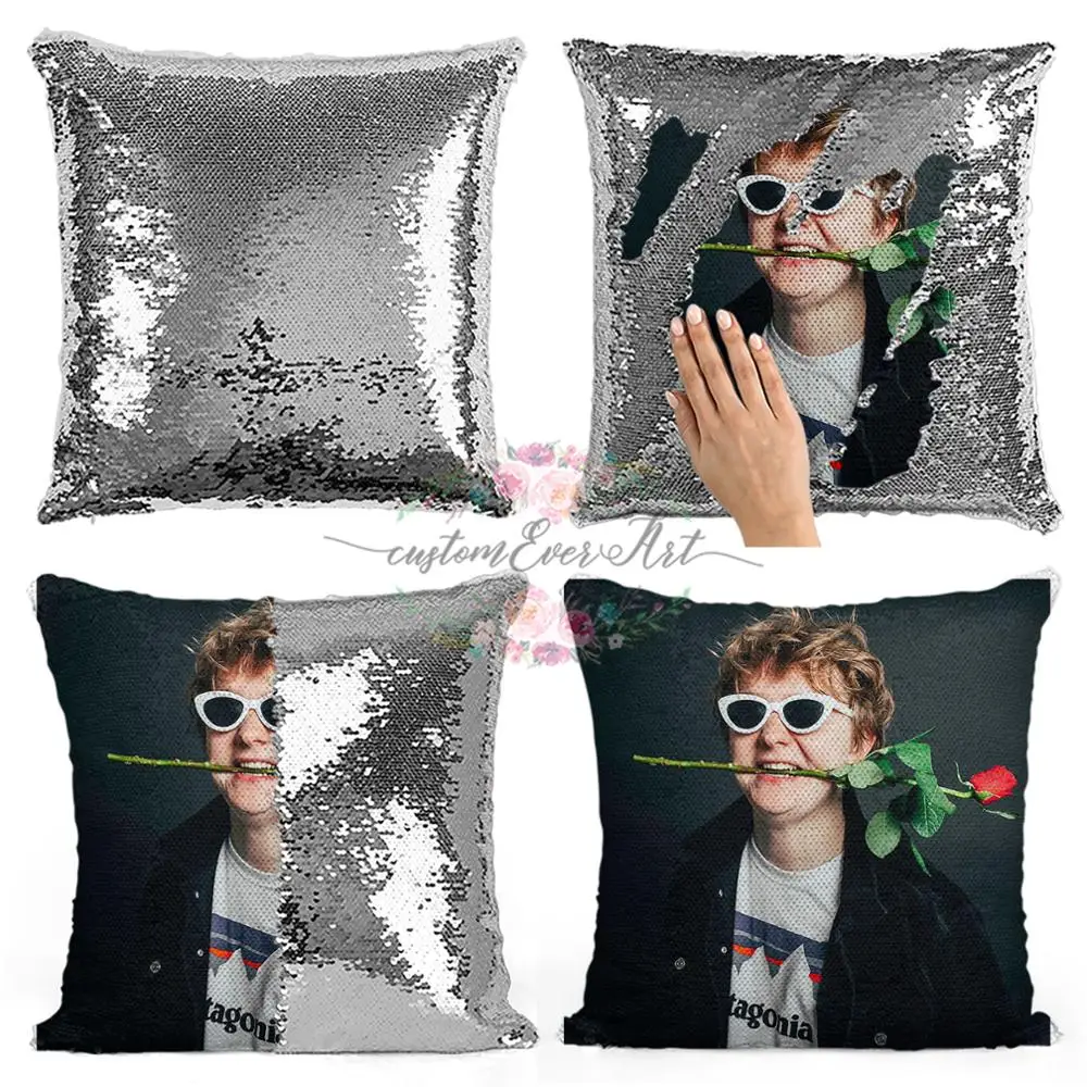 Льюис Капальди розовая Подушка с блестками наволочка двухцветная подарок для