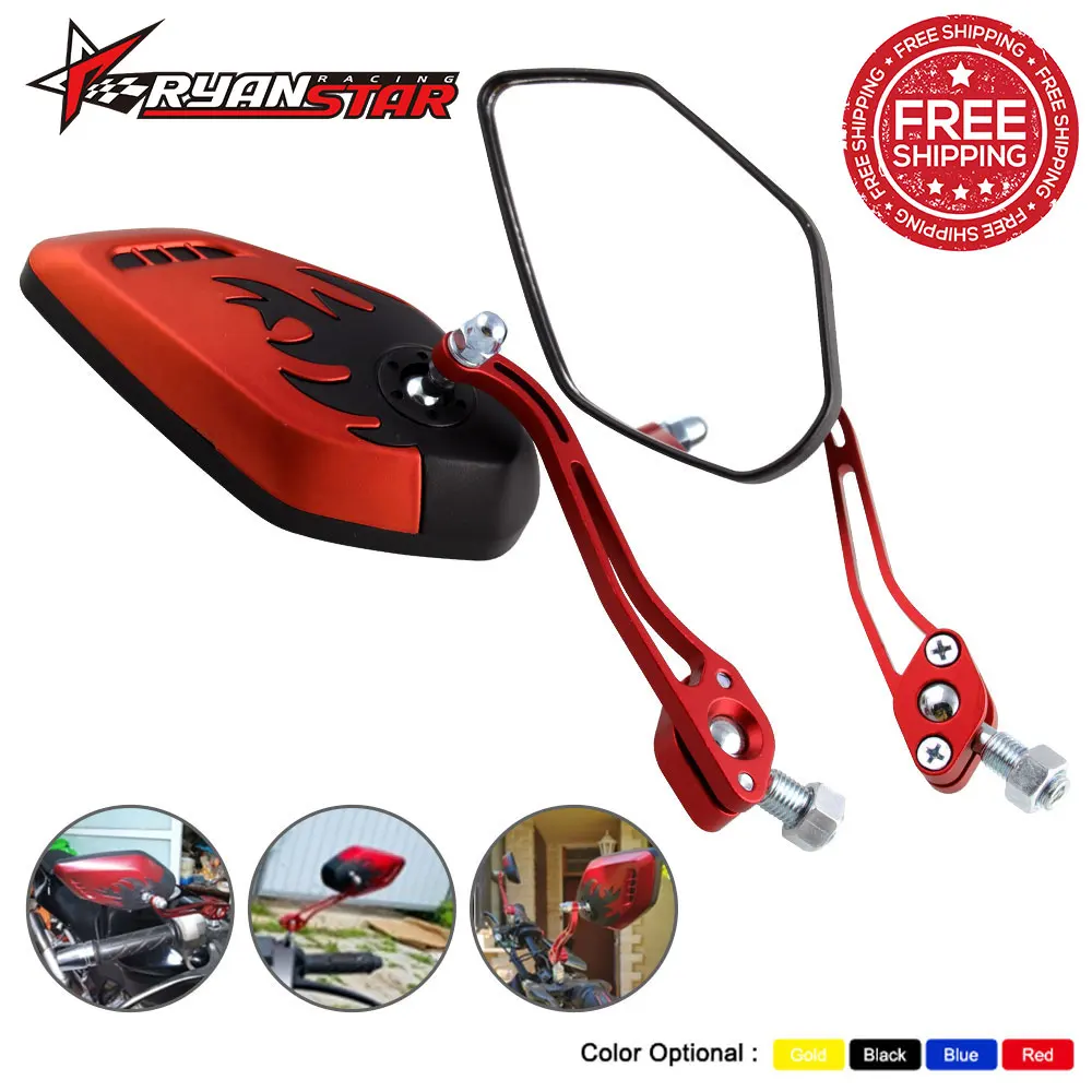 2 шт мотоциклетные зеркала заднего вида вращение на 360 градусов 8 мм 10 4 цвета для