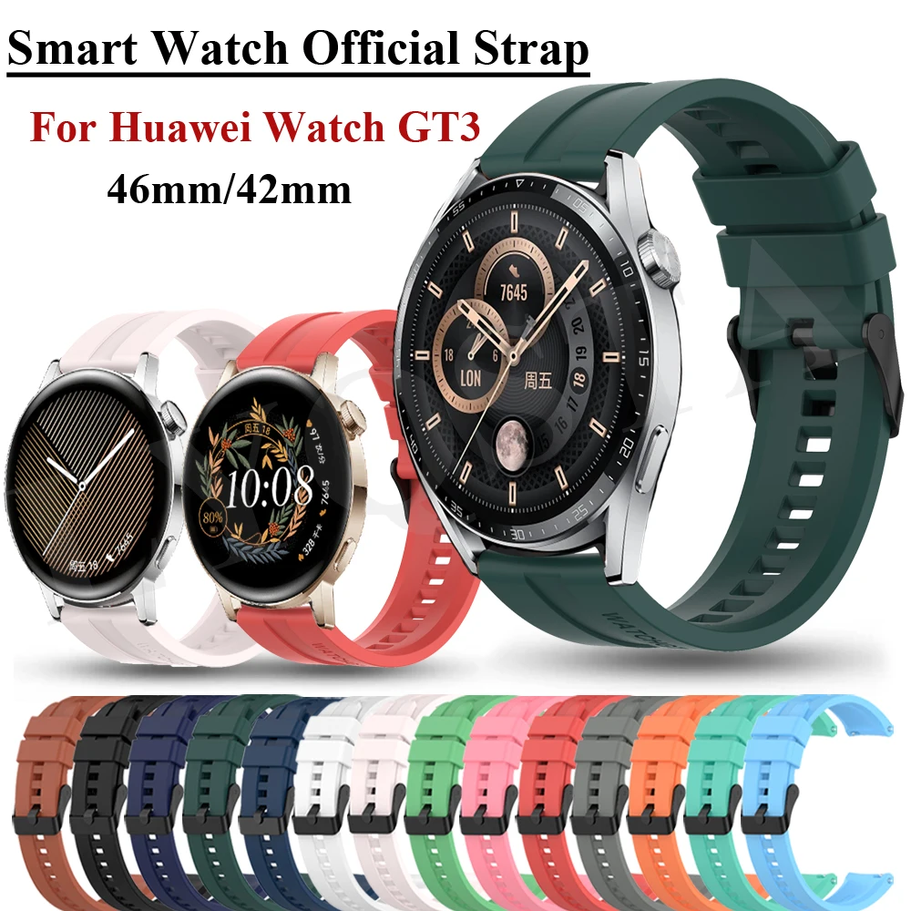 

Replacement Band for Huawei Watch GT 3 46mm 42mm Bracelet 20 22mm Silicone Official Strap Watch GT Runner GT2 3 Pro Magic 2 46mm