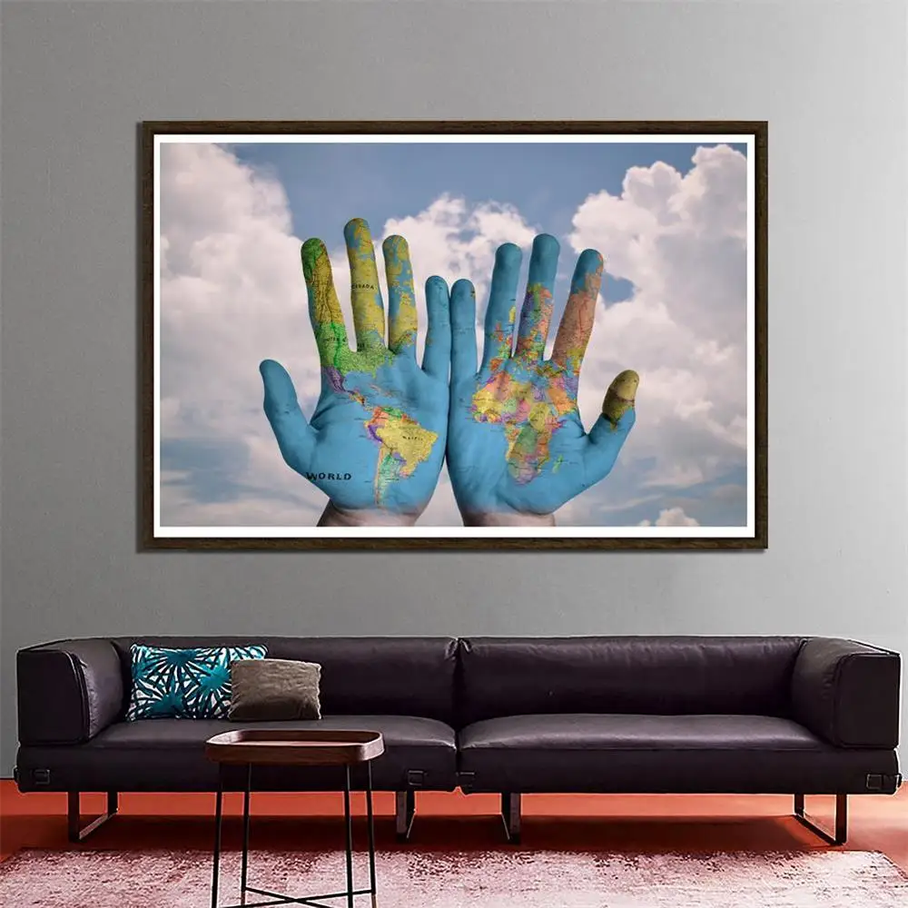 150x100 см креативная карта мира домашний офис декор стен живопись фотостудия