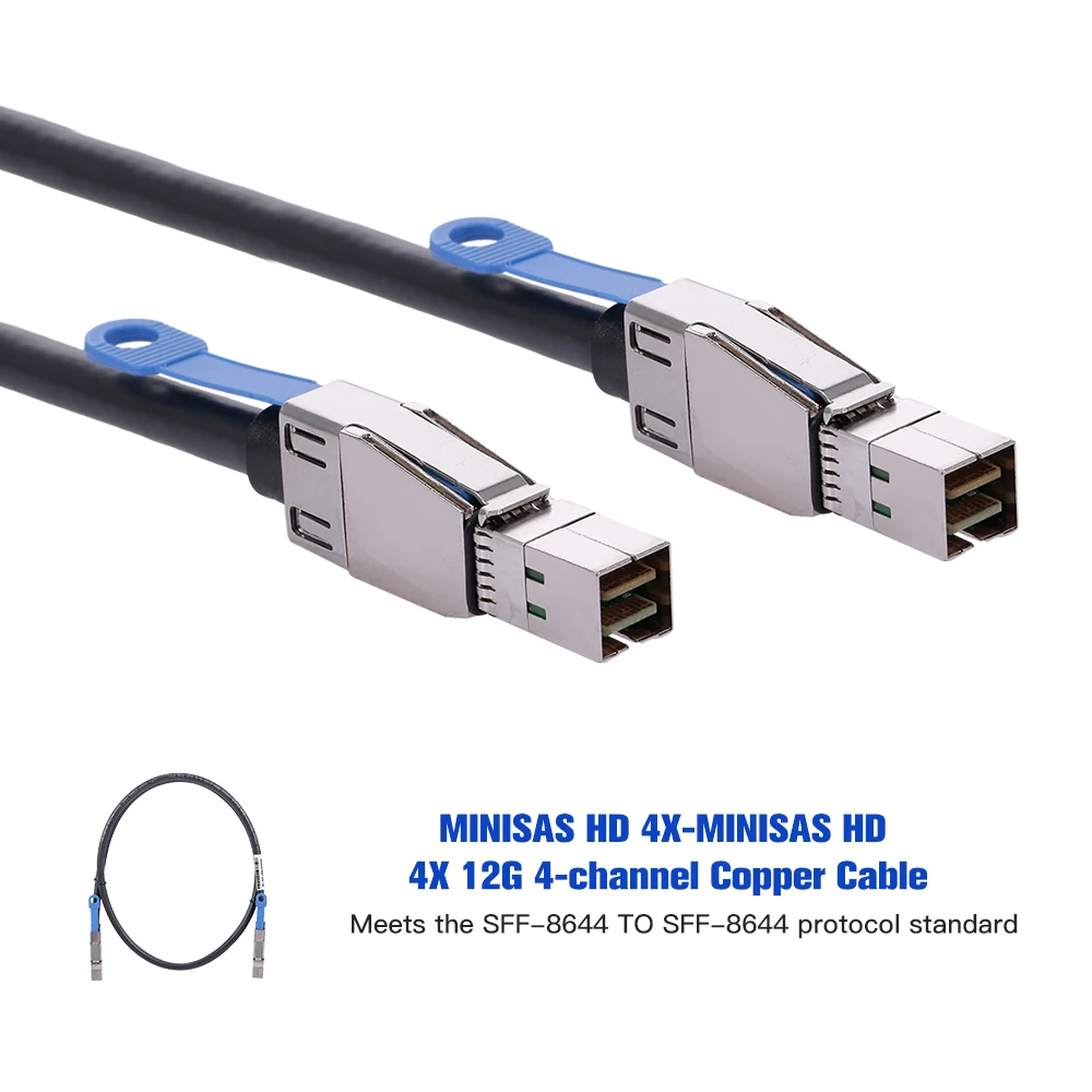 

MINISAS HD 4X-MINISAS HD 4X 12G 4-channel High Speed Transmission Copper Cable SFF-8644 for Case External Connection 1M 2M 3M
