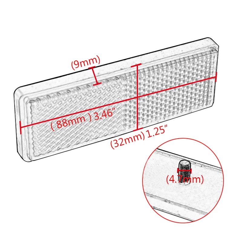 

Motorcycle Accessories Rectangle Safety Reflector Red Reflector Universal For Motorcycle ATV Dirt Bikes