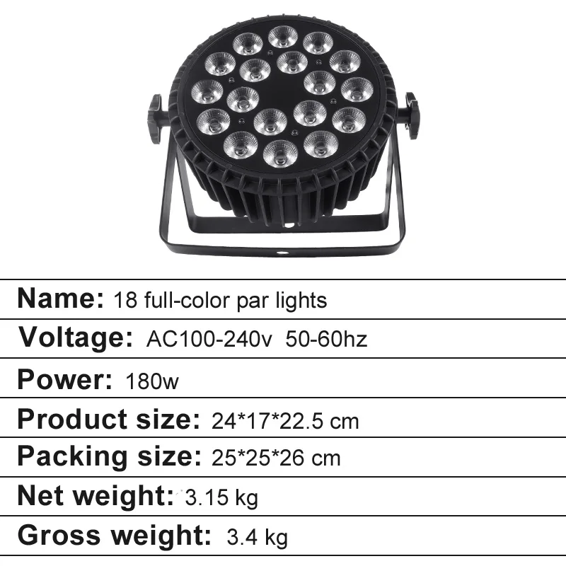 

DMX512 18pcs*10w led par light stage lighting color mixing professional stage par light par disco dj light for colorful wash