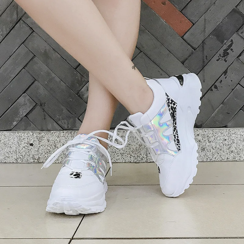 fujin women sneakers platform 2020 spring autumn vulcanized shoes breathable leather comfortable walking | Обувь