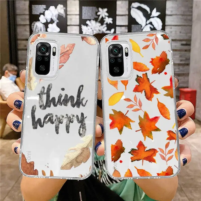 

Autumn Phone Case for xiaomi 11 redmi note 10 9 8 7 pro lite T A S 10T 9A 9S 8T pro 4G transparent coque funda