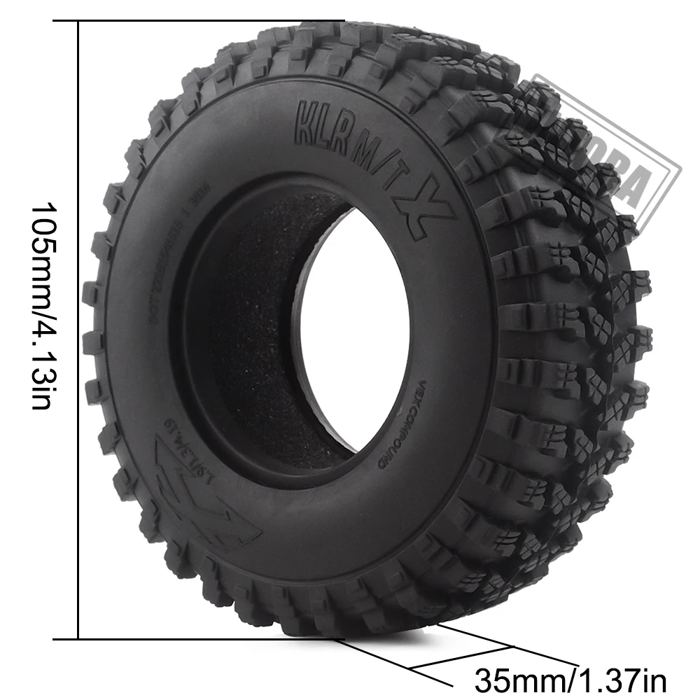 4 шт. 1 9 &quotрезиновые колеса Voodoo KLR 105*35 мм для 1:10 RC Гусеничный осевой SCX10 D90 TF2 MST