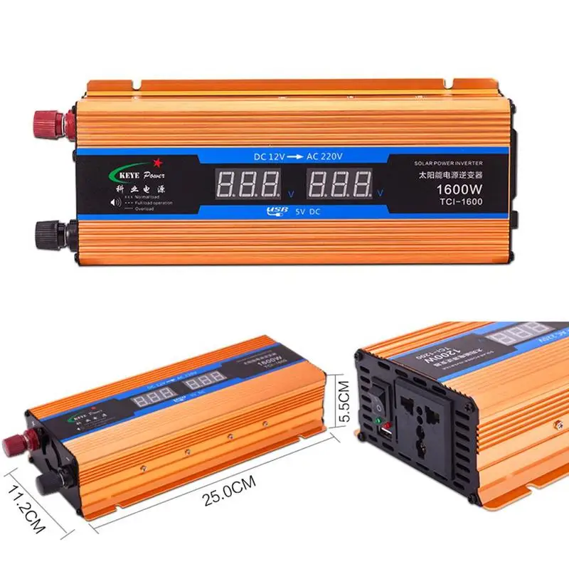 

Pure Sine Wave Inverter DC 12v/24v To AC 110V/220V Car Converter 2200W 1600W Voltage Power Transformer Solar W5X5