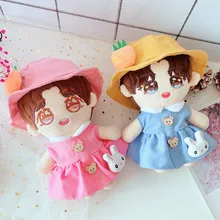 2-piece set 20CM idol star doll clothes cute bunny pink blue suit 20CM cotton doll accessories