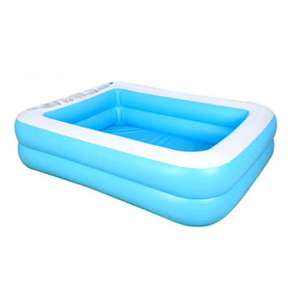 

Summer Inflatable Square Swimming Pool Adult Kid Thicken PVC Rectangle Bathing Tub Outdoor Paddling Pool 110cm/128cm/155cm/181cm