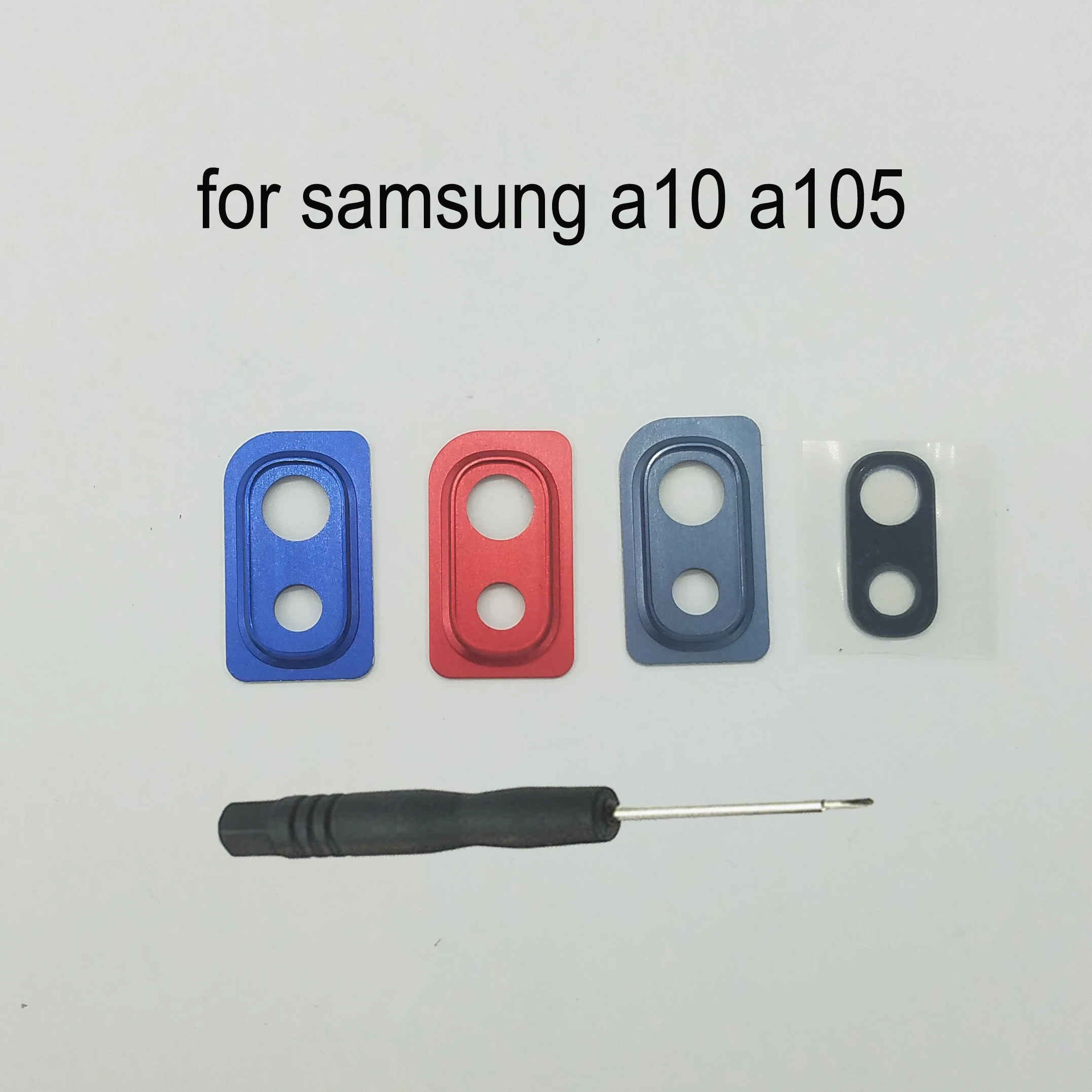 Оригинальная рамка для корпуса телефона Samsung Galaxy A10 A105 A105F A105G A105FN, новая задняя камера, стеклянный объектив, металлическая крышка + Инструменты