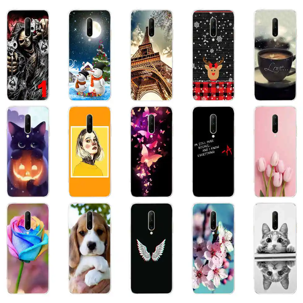 Чехол с рисунком для Oneplus 7T 7 Pro прозрачный силиконовый мягкий чехол из ТПУ