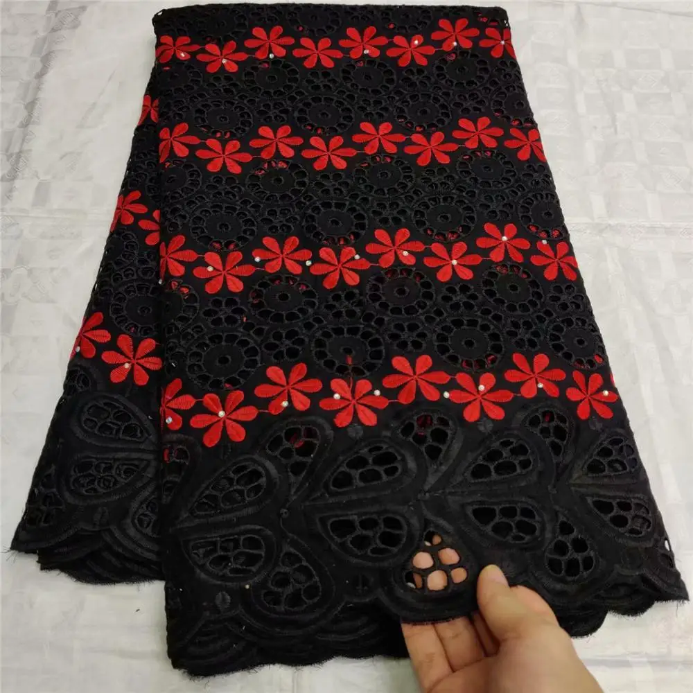 5 + 2 ярда! Французская нигерийская кружевная ткань высокое качество 100% хлопок