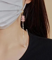 new hot sale imitation pearl chain transparent acrylic bear anti lost mask chain fashion cute glasses chain accessories