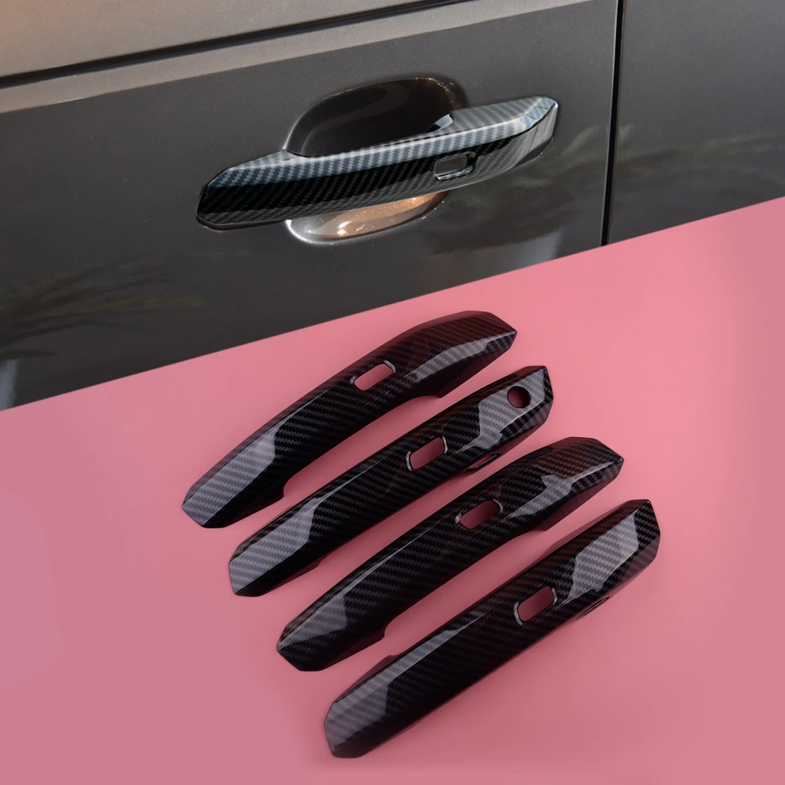 

4pcs Outer Door Handle Cover Trim Fit For Audi A4 B9 A5 2017 2018 2019