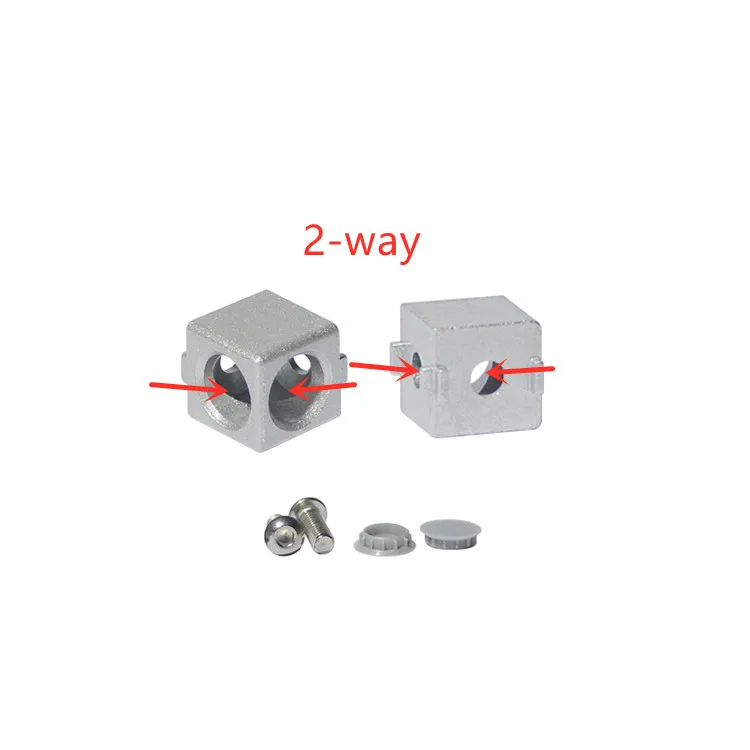 2020 Алюминиевые профильные фитинги 2 ходовой 3 угловой разъем два или Трехходовой