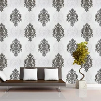 3D Embossed Flower Wallpaper Desktop 3D Whtie Floral Wallpaper Roll Modern Living Room Wall Paper Non-Woven Wallpaper Green