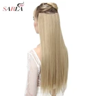 Заколка для наращивания волос, Омбре, Bayalage, длинные прямые сплющенные волосы для женщин, 24 дюйма, 5 зажимов, синтетический сплошной головной убор 34, 66