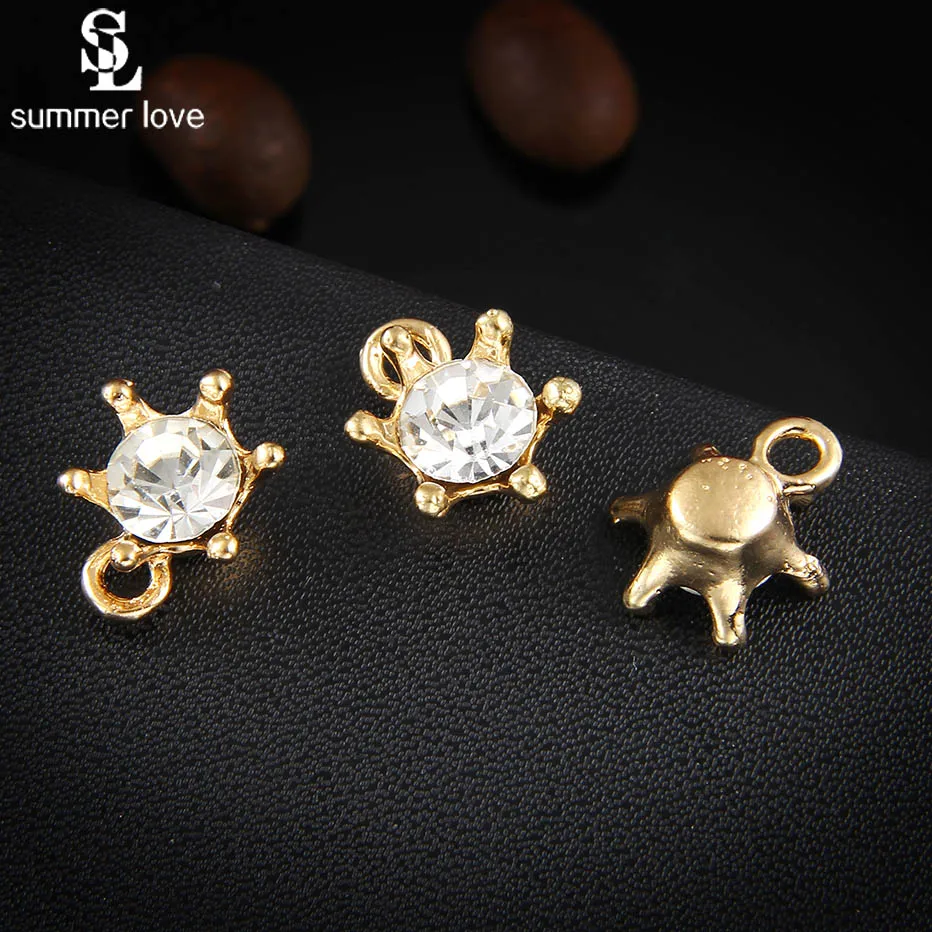 

20PCS Gold Silver Color Crystal Rhinestones Charm Pendant Floating Charms Fit DIY Bracelet Bangles Necklace Jewelry Accessory