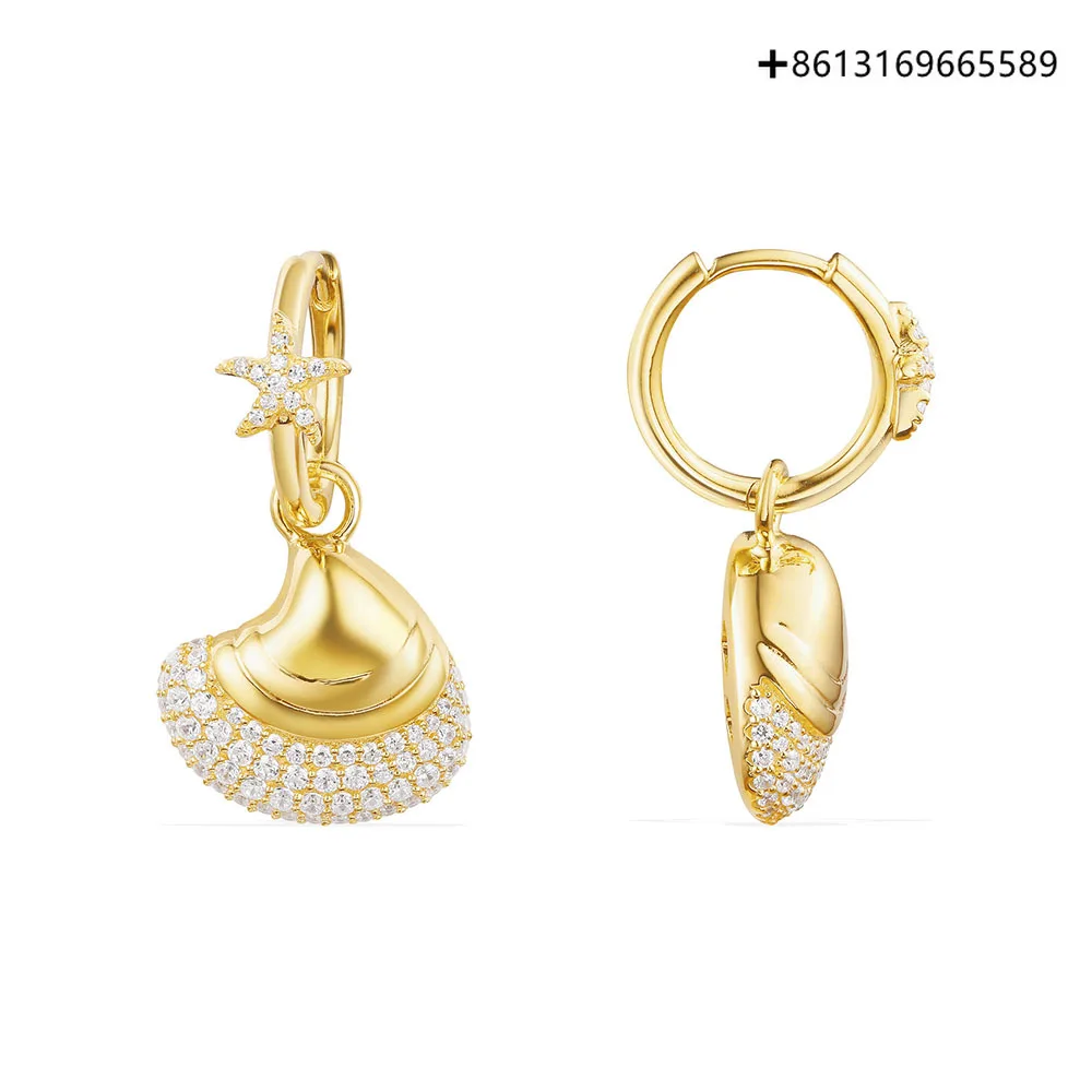 

Оригинальный Высокое качество 1:1 925 Стерлинговое Серебро Золото Серьги облочки марокканский Стиль модные женские аксессуары