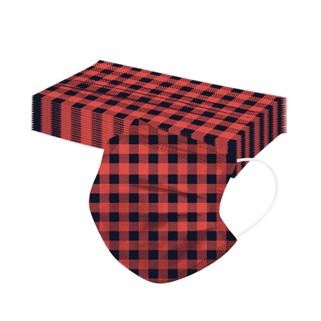 

mscara masque Headband Mscara Monochrome Adult Disposable Face Mask Printed Polyester Mask Breathable and Dustproof 50PC