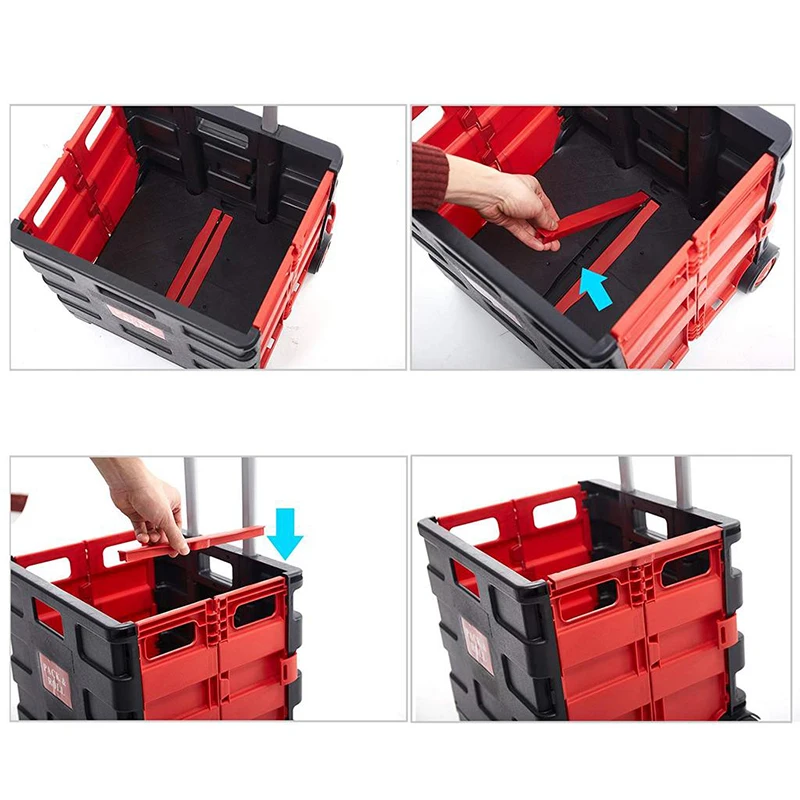 Folding Shopping Cart with Wheels Collapsible Grocery Storage Transit Utility Hand for Daily Use 77 Lbs Capacity | Мебель