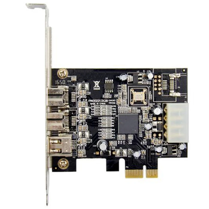 Карта расширения PCI Express 3 порта для видеозахвата Firewire XIO2213AZAY чипсет 1394B 1394A PCIe 1 X1