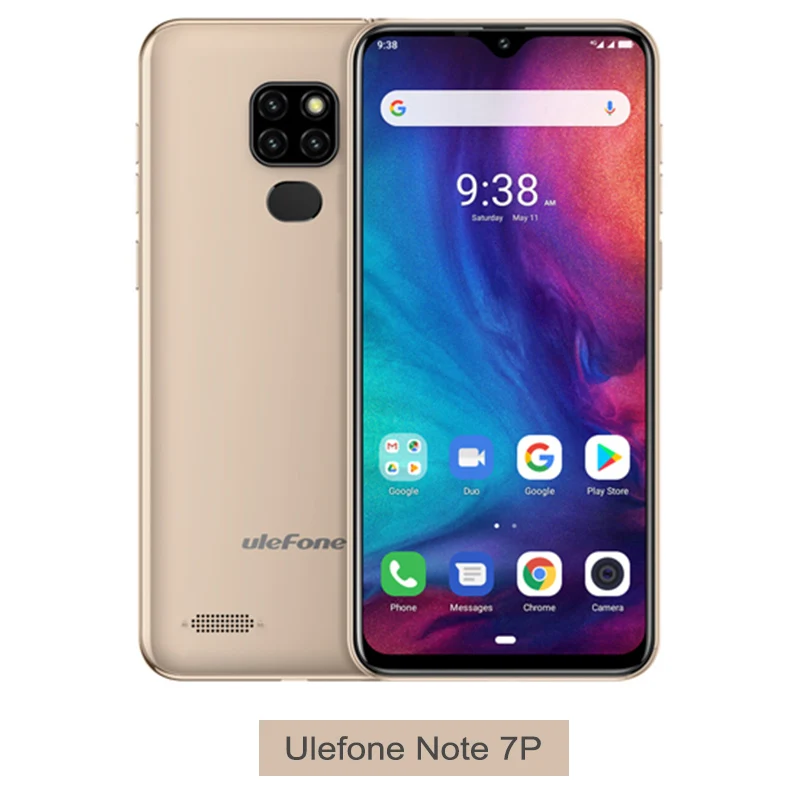 Gold Смартфон Ulefone Note 7 P, Android 9,0, четырехъядерный, 3500 мА/ч, 6,1 дюймов, экран в виде капли воды, 3 Гб+ 32 ГБ, мобильный телефон, разблокировка лица - Color: Gold