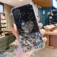 silicone case for samsung a02 cases luxury bling glitter heart holder phone cover for samsung a02s 6 5 a 02s a 02 covers capa