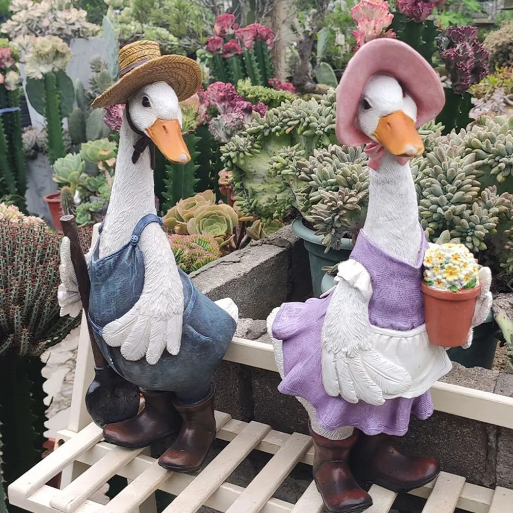 

Resin Animals Duck Miniatures Figurines Resin Duck Ornaments Mini Craft Figurine Plant Pot Garden Ornament Miniature Garden DIY