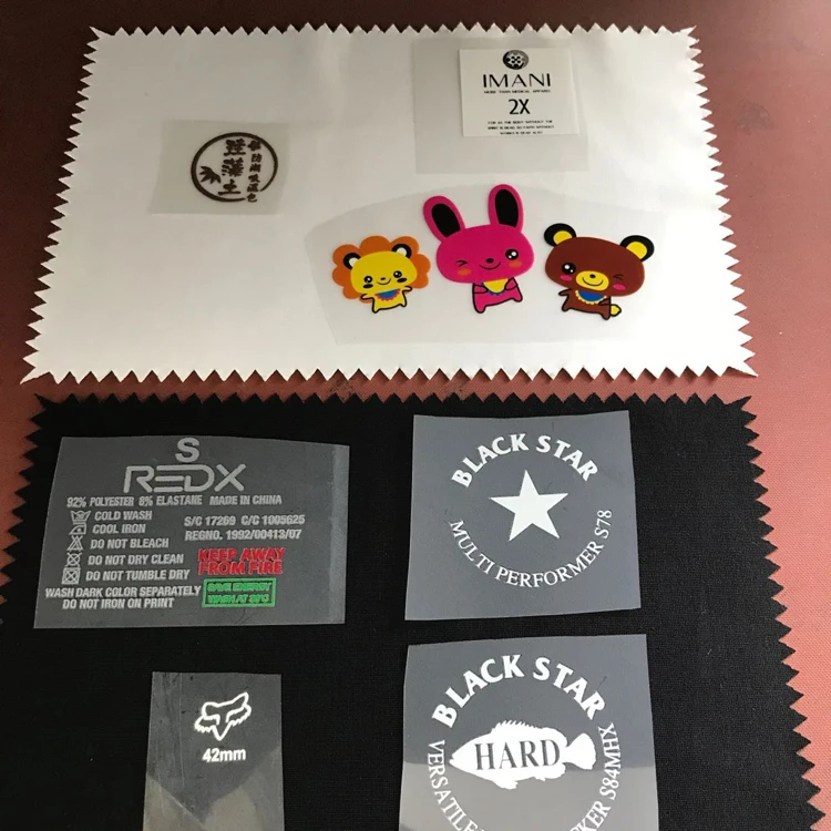 Изготовленный На Заказ утюг для одежды на этикетках теплопередачи