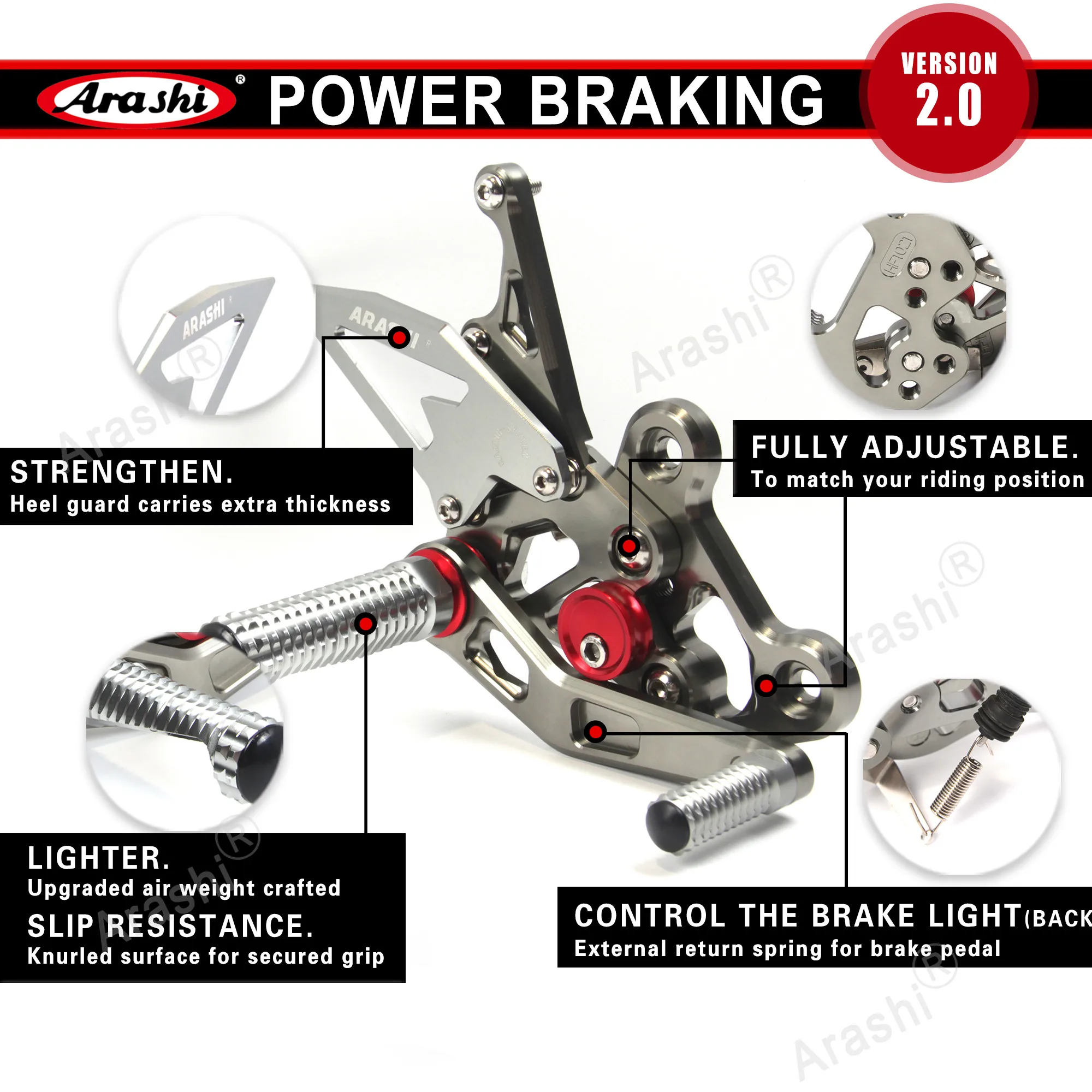 Arashi для BMW S1000RR / HP4 2015-2019 QS Регулируемые подножки с ЧПУ S1000 S 1000 RR 2016 2017 гонщика