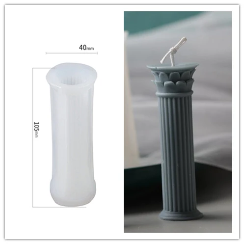

Small Rome pillar Candle Mould Aromatherapy Candle Plaster Mould For home Decoration Silicone Candle Molds Bee wax candle mold
