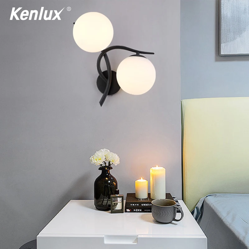 Роскошное бра настенная лампа стеклянный абажур для спальни дома гостиной