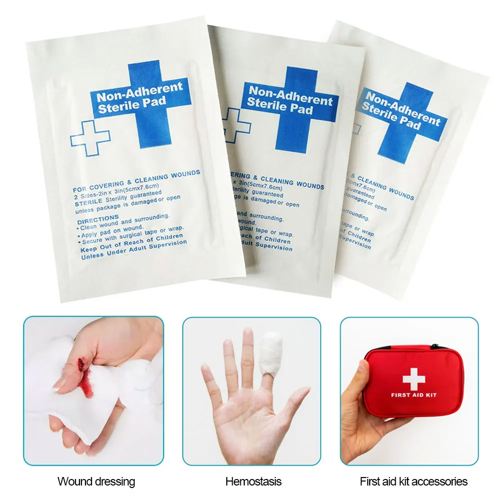 5/10/20pcs 5*7.6cm Non-adherent Gauze Pad Cotton First Aid Kit Waterproof Wound Dressing Sterile Medical Care Supplies | Безопасность и