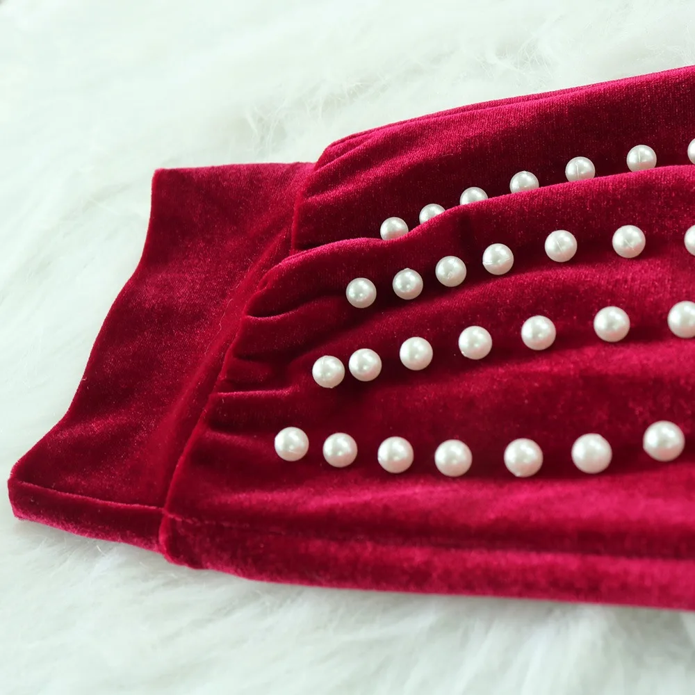 Весна 2020 Женский Бархатный спортивный костюм из 2 предметов расшитый бисером