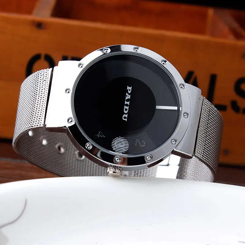 Часы наручные Paidu для мужчин/женщин простые черные/белые с металлическим