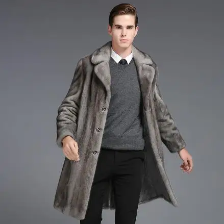 Теплые мужские пальто из искусственного меха 2019 негабаритных 4XL 5XL 6XL зимнее серое