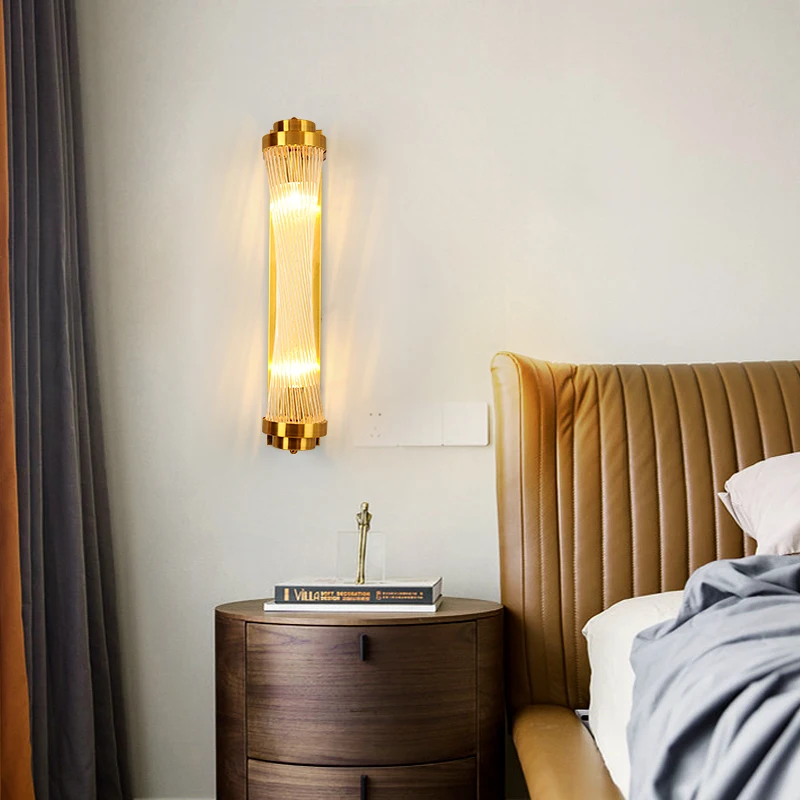 FKL современный настенный светильник s Хрустальный Золотой для гостиной спальни