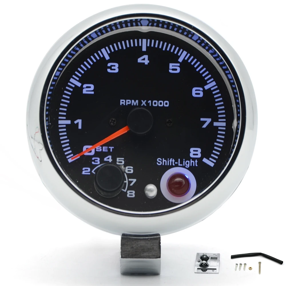 3 75 &quot95 мм Тахометр 7 цветов светодиодный дисплей черный лицевой Хром Корпус 4 6 8