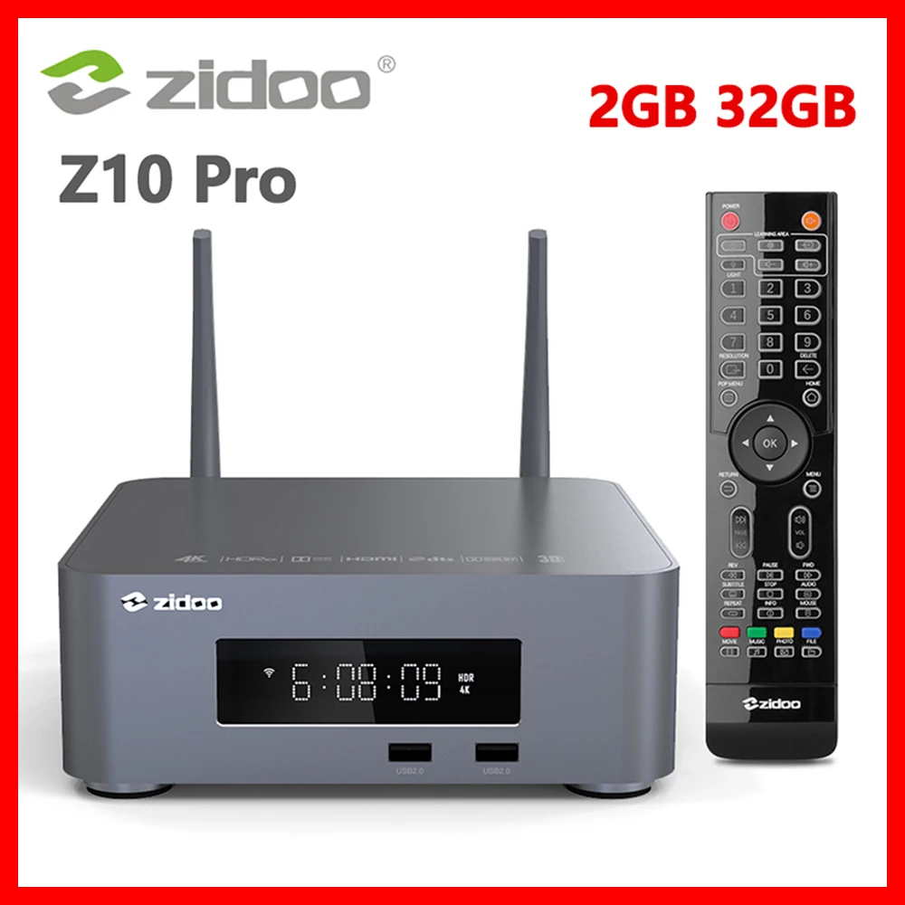 Медиаплеер ZIDOO Z10 Pro 4K 2G DDR4 32G eMMC Android 8. 1 Dobly Vision HDR10 + телеприставка с HDD Bay до 16 ТБ |