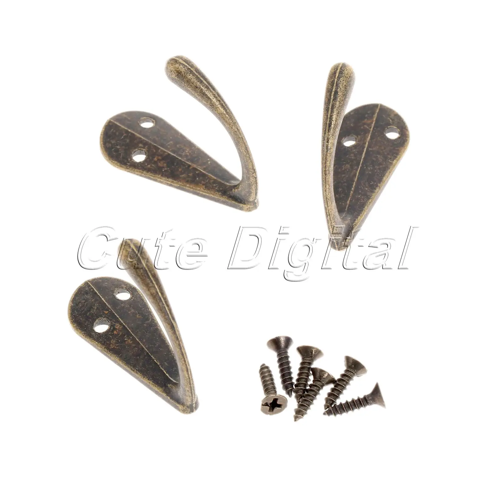 

5pcs Antique Brass Hooks Hangers for Jewelry Box Door Wardrobe Clothes Hat Handbag Wall Bath Towel Hooks Bathroom Accessories