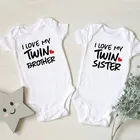 Детский комбинезон с коротким рукавом I Love My Twin Sister Brother
