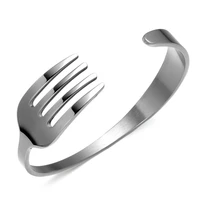 fashion creative personality knives and forks stainless steel bracelet opening adjustable trendy men women bangle jewelry gift