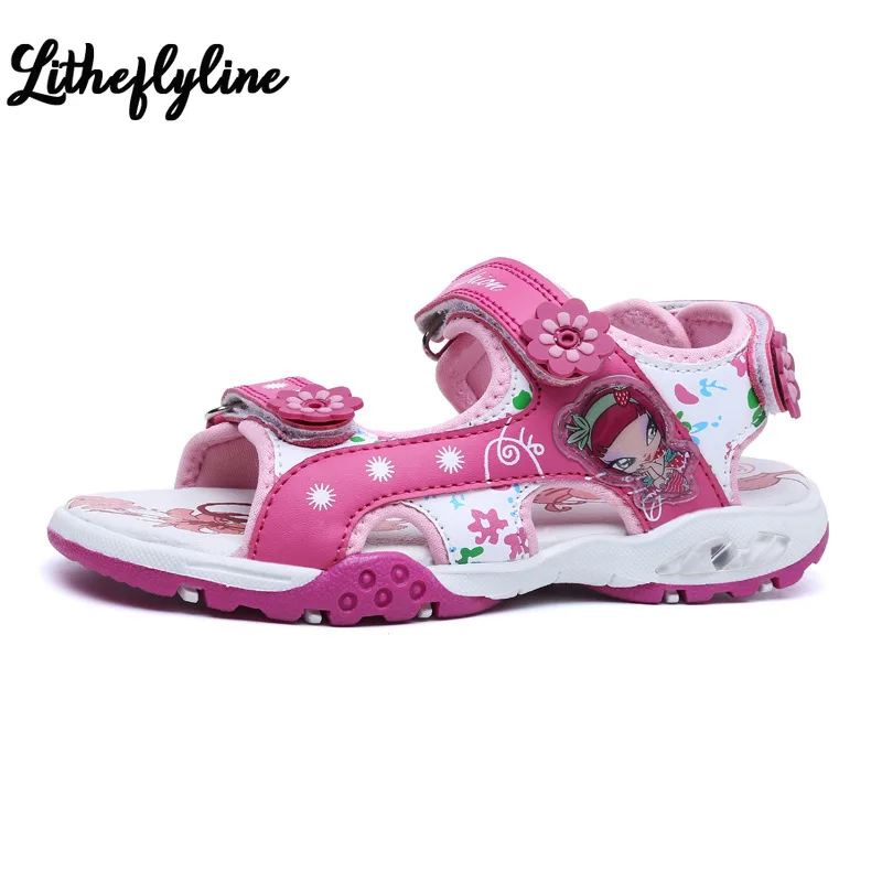 

2021 Summer Rhinestone Sandals Girls Shoes Kids Fashion Sequins Bow Pearls Children Flat Chaussure Fille Sandles Sandalias