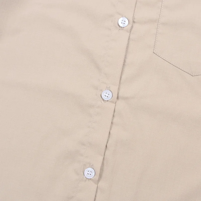 

Women Khaki Short sleeve Blouses Shirt for JK School Uniform School Girls Students Plus size Top XS-5XL