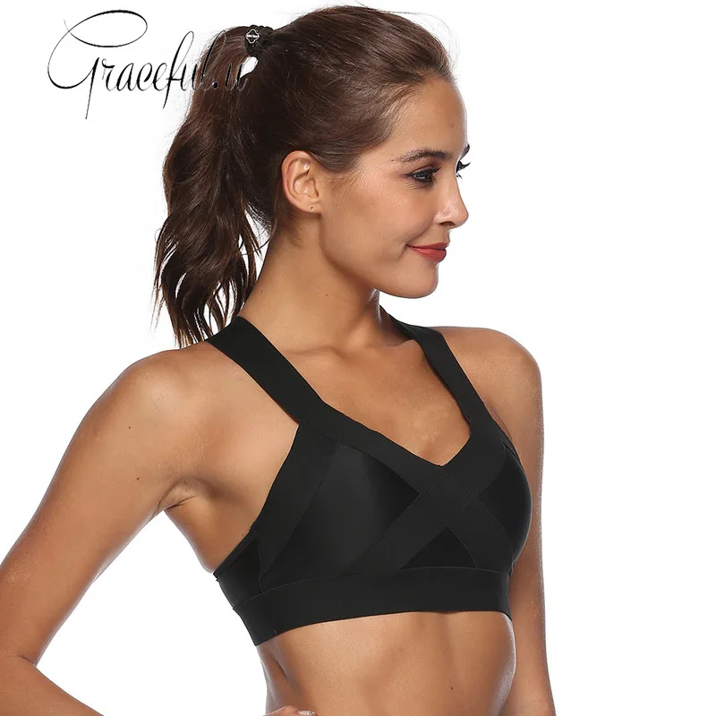 Женский бюстгальтер с эффектом пуш ап ударопрочный без проволоки для йоги топ