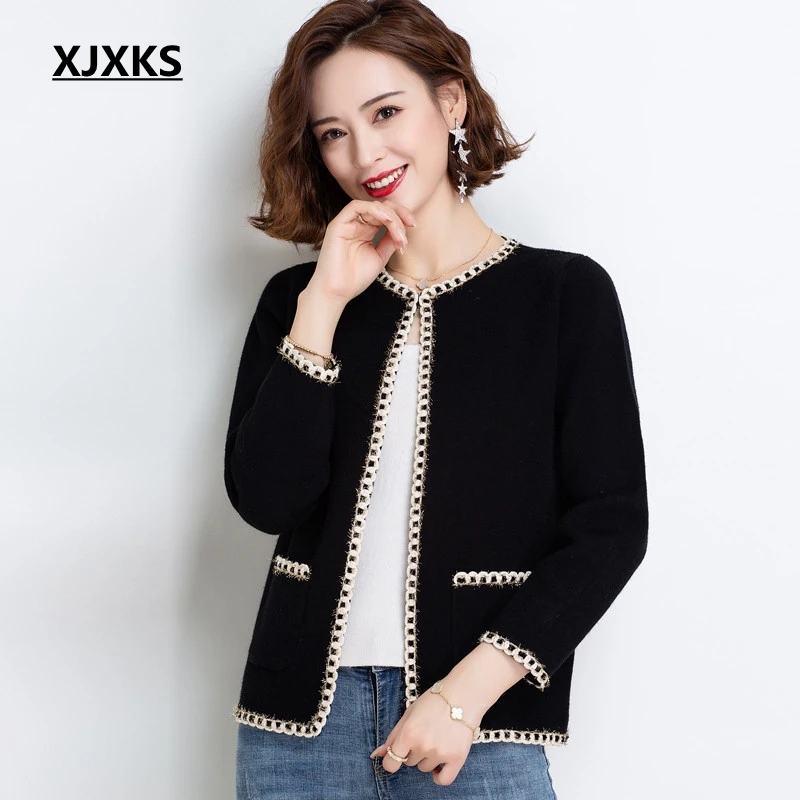 Свитер XJXKS осеннее пальто новый вязаный женский кардиган свободная уличная