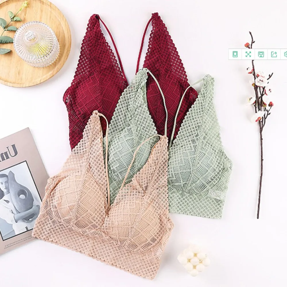 

Lace Bra Top Women Push up Sexy Lingerie Wireless Bralette Strapless Wrapped Chest Underwear Femme Crop Tank